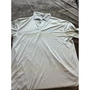 Peter Millar Mens White Golf Polo Shirt Large Summer Comfort PCG‎ Logo